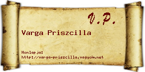 Varga Priszcilla névjegykártya